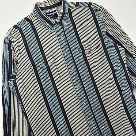 Vintage 1980’s Wrangler Cowboy Cut Regular Fit Western Button Front Shirt - Picture 2 of 7